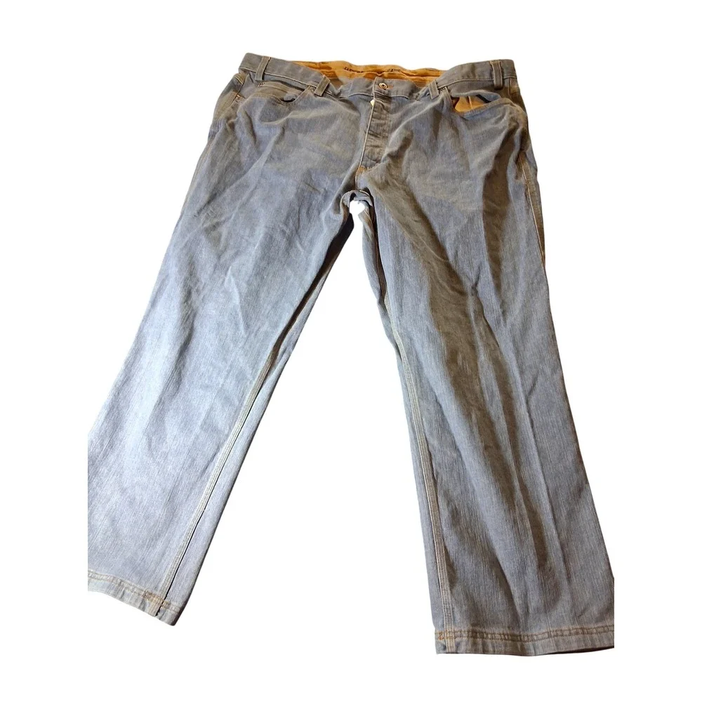 Duluth Trading Co Flex Ballroom Jeans Relaxed Fit Light Wash Blue 48x30